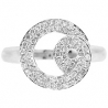 14K White Gold 0.63 ct Diamond Twisted Circle Womens Ring