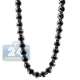 14K White Gold 17.30 ct Black Diamond Mens Tennis Chain 33 Inches