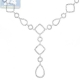 14K White Gold 2.45 ct Diamond Geometric Womens Lariat Necklace