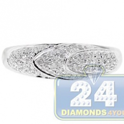 14K White Gold 0.35 ct Diamond Layered Womens Band Ring