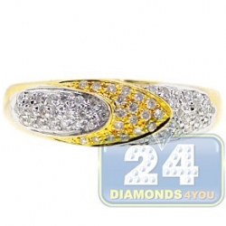 14K Two Tone Gold 0.35 ct Diamond Layered Womens Band Ring