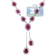 18K White Gold 6.84 ct Diamond Ruby Womens Lariat Drop Necklace