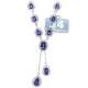18K White Gold 6.52 ct Diamond Sapphire Lariat Drop Necklace