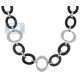 14K White Gold Ceramic 1.27 ct Diamond Womens Collar Necklace