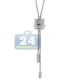 14K White Gold 1.09 ct Diamond Adjustable Slider Lariat Necklace