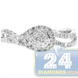 14K White Gold 0.48 ct Diamond Cluster Womens Infinity Ring