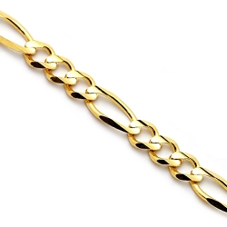 Solid 14K Yellow Gold Figaro Link Mens Chain 8 mm