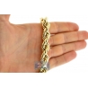 Italian 10K Yellow Gold Hollow Rope Mens Chain Necklace 12 mm