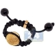 Gold Plated Steel 0.10 ct Diamond Womens Macrame Adjustable Ring