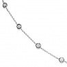 Womens Diamonds by the Yard Station Necklace 14K White Gold 18"