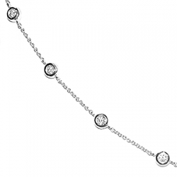 Womens Diamonds by the Yard Station Necklace 14K White Gold 16"