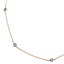 14K Yellow Gold 0.48 ct Diamonds by the Yard Necklace 16 Inches
