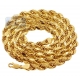 Italian 10K Yellow Gold Hollow Rope Mens Chain 5 mm