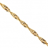 Solid 14K Yellow Gold Singapore Rope Womens Chain Necklace 1mm