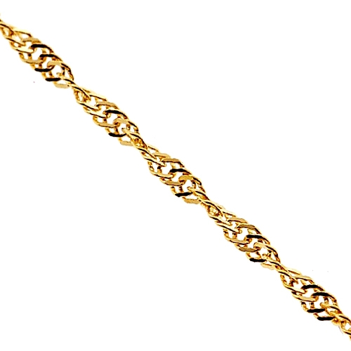 1MM 14K SOLID YELLOW GOLD SINGAPORE CHAIN NECKLACE 24" 