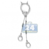 Womens Diamond Evil Eye Lariat Necklace 14K White Gold 1.16ct 18"