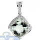 14K White Gold 3.85 ct Green Amethyst Diamond Womens Pendant