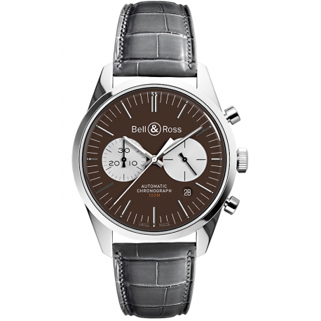 BRG126-BRN-ST/SCR2 Bell & Ross Chrono BR 126 Officer Brown Watch