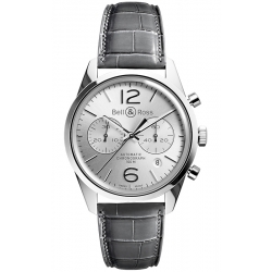 Bell & Ross BR 126 Chrono Officer Silver Watch BRG126-WH-ST/SCR/2