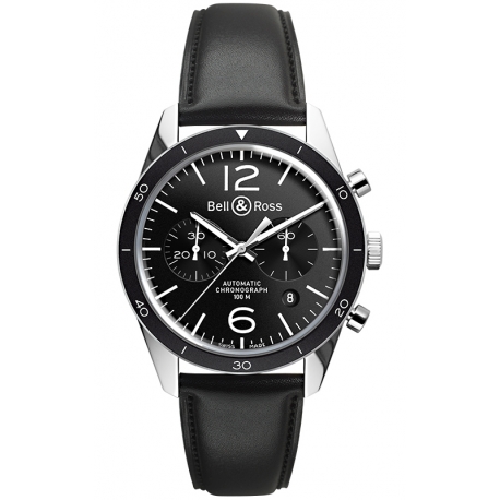 BRV126-BL-BE/SCA Bell & Ross BR 126 Chrono Sport Leather Watch