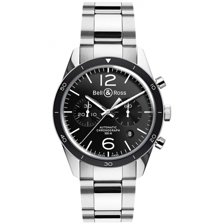 BRV126-BL-BE/SST Bell & Ross BR 126 Chrono Sport Steel Watch 