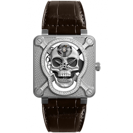 BR01-SKULL-SK-LGD Bell & Ross Laughing Skull Light Diamond Watch