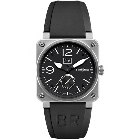 BR0390-BL-ST Bell & Ross BR 03-90 Grande Date Reserve De Marche Steel Watch