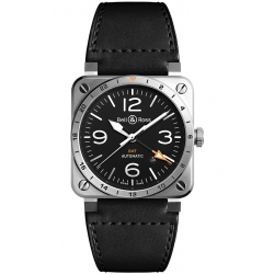 Bell & Ross BR 03-93 GMT Automatic 42 mm Watch BR0393-GMT-ST/SCA