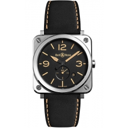 Bell & Ross BR S Quartz Steel Heritage Leather 39 mm Watch BRS-HERI-ST/SCA