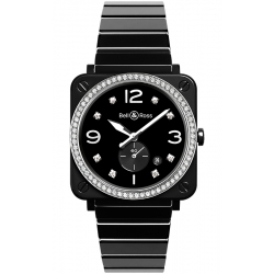 BRS-BL-CES-LGD/SCE Bell & Ross BR S Quartz Black Ceramic Diamonds Bracelet 39 mm Watch