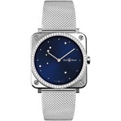Bell & Ross BR S Quartz Blue Eagle Diamonds Mesh 39 mm Watch BRS-EA-ST-LGD/SST