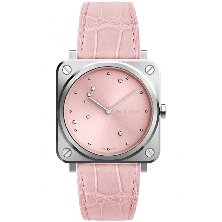 BRS-EP-ST/SCR Bell & Ross Quartz Pink Diamond Eagle Leather 39 mm Watch