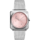 Bell & Ross BR S Quartz Pink Diamond Eagle Mesh 39 mm Watch BRS-EP-ST/SST