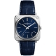 Bell & Ross BR S-92 Automatic Blue Steel Leather 39 mm Watch BRS92-BLU-ST/SCR
