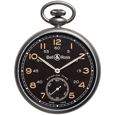 BRPW1-BL-TI Bell & Ross Vintage PW1 Heritage Brown Pocket Watch