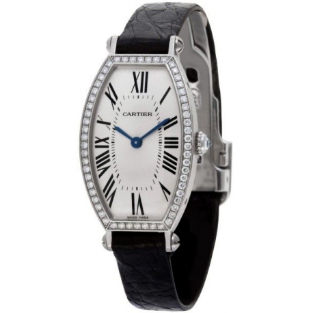 Cartier Tonneau 18K White Gold Diamond Ladies Watch WE400131