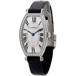 Cartier Tonneau 18K White Gold Diamond Ladies Watch WE400131