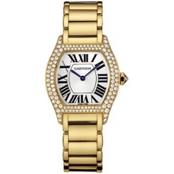 Cartier Tortue 18K Yellow Gold Diamond Ladies Watch WA5048W8