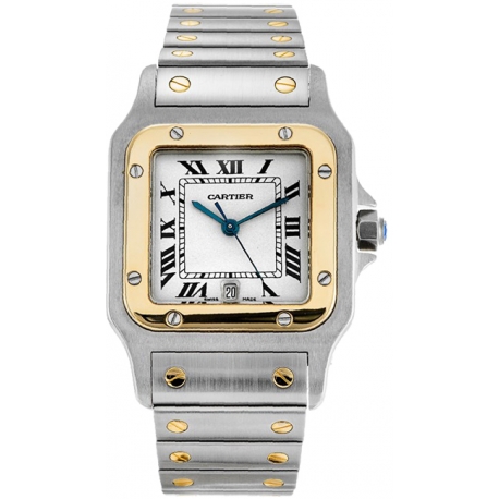 Cartier Classic Santos Two Tone Gold Mens Watch W20011C4