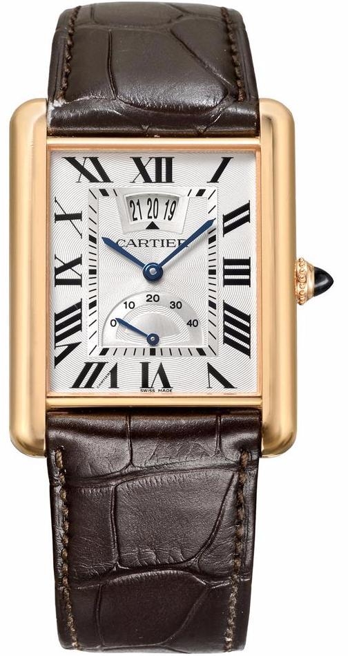 cartier leather band men's watch