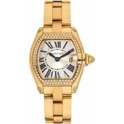 Cartier Roadster Gold Bracelet Diamond Womens Watch WE5001X1