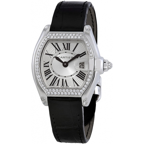 Cartier Roadster Series 18K White Gold Womens Watch WE500260