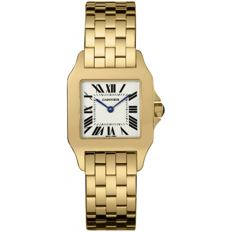 Cartier New Santos Yellow Gold Bracelet Diamond Watch WF9002Y7