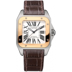 Cartier Santos 100 Unisex Rose Gold Steel Watch W20107X7-OR