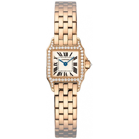 Cartier Santos Demoiselle Rose Gold Diamond Watch WF9011Z8