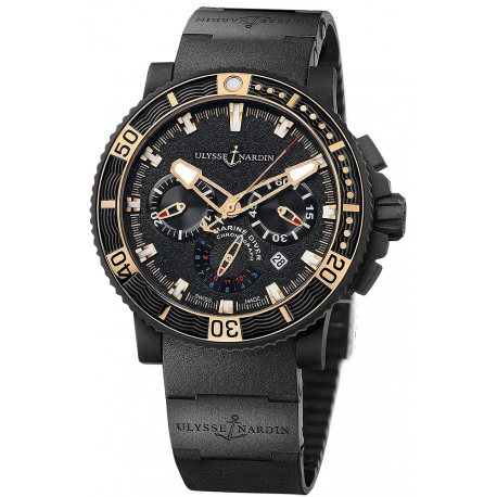 Ulysse Nardin Black Sea Chronograph Rubber Watch 353-90-3C