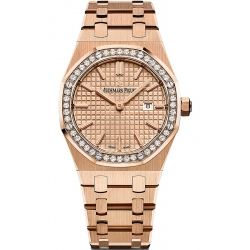 67651OR.ZZ.1261OR.03 Audemars Piguet Royal Oak Quartz 18K Pink Gold Diamond Watch