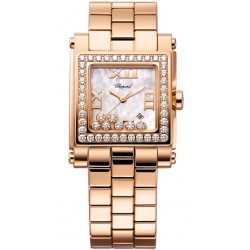 Chopard Happy Sport Square Rose Gold Diamond Watch 275322-5002