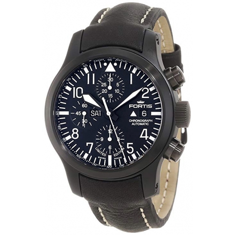 Fortis B 42 Flieger Automatic Mens Black PVD Watch 656.18.81L