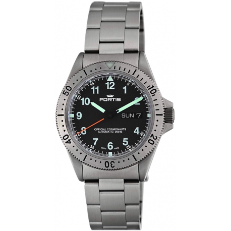 Fortis Cosmonaut Series Mens Steel Bracelet Watch 610.10.11M